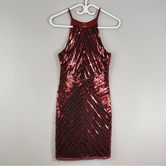 Lulu’s Red Sequin Dress Sz. Small - Picture 2 of 10